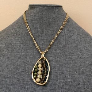 Zevar by Treska Statement Bead Pendant Necklace